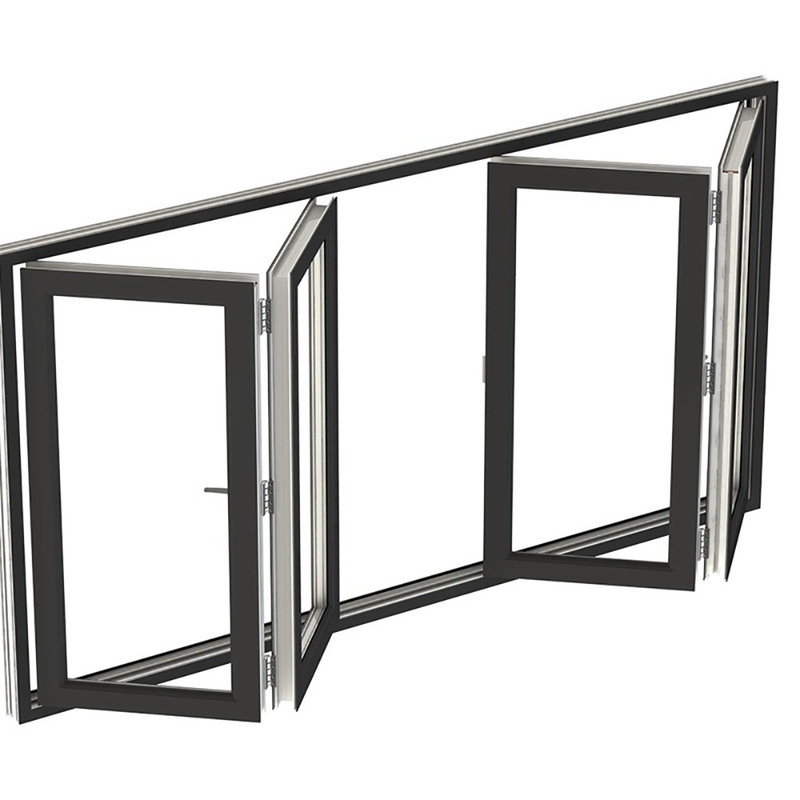 Modern Design Folding Screen Soundproof Glass Aluminium Bifold Windows With ≤2.1 K Value