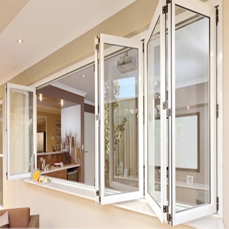 Modern Design Folding Screen Soundproof Glass Aluminium Bifold Windows With ≤2.1 K Value