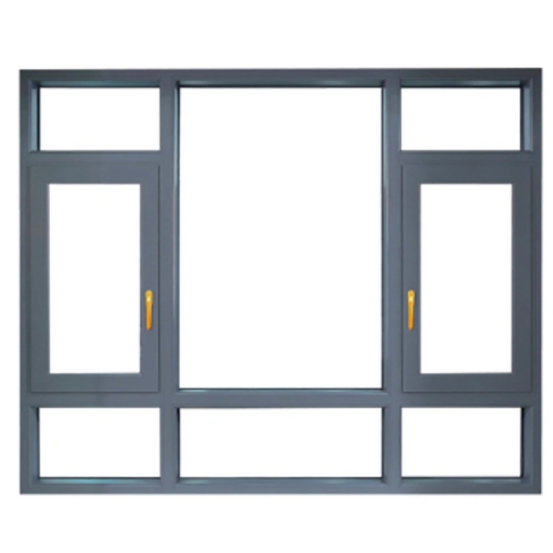 Custom Size Thermal Break Aluminum Casement Glass Windows For Hanging Curtain Solution