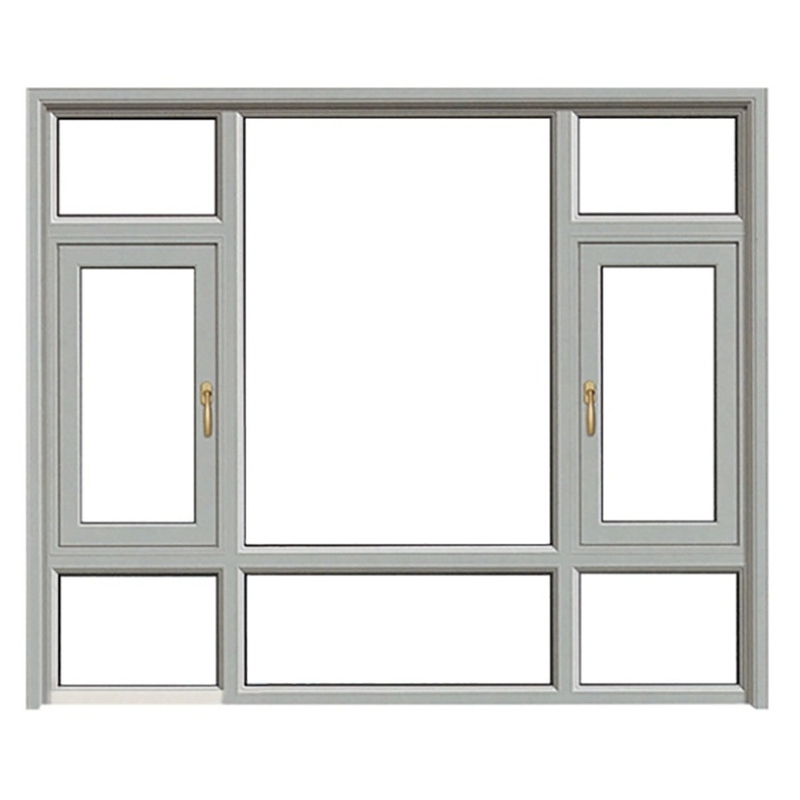Custom Size Thermal Break Aluminum Casement Glass Windows For Hanging Curtain Solution