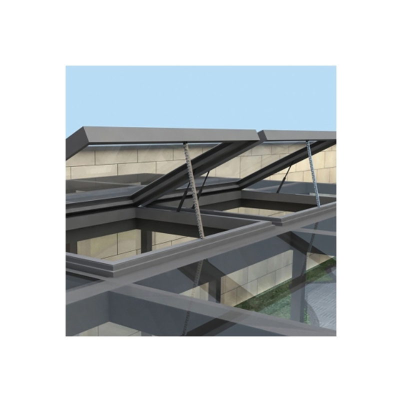 Electric Or Manual Skylight With Welded Aluminum Frame And Horizontal Opening Pattern