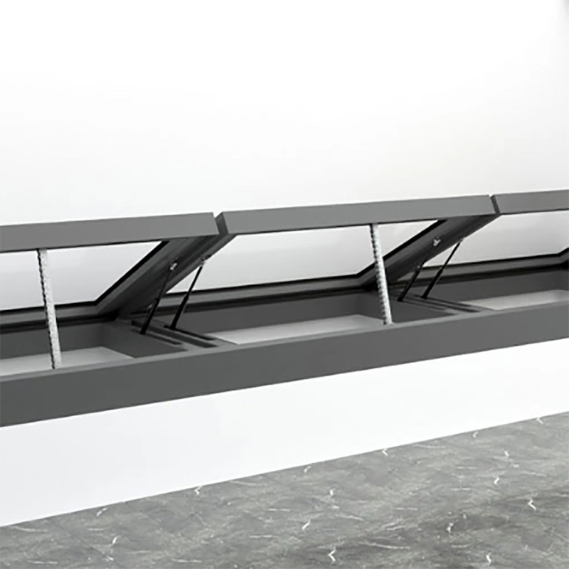 Electric Or Manual Skylight With Welded Aluminum Frame And Horizontal Opening Pattern