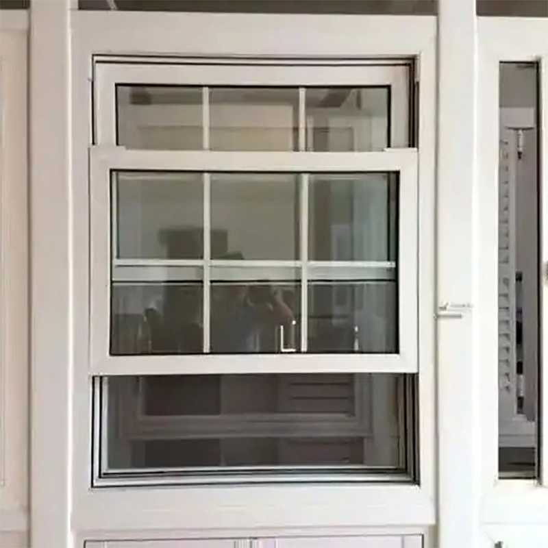 Aluminum Glass Automatic Vertical Sliding Double Hung Windows For Hanging Curtain Type
