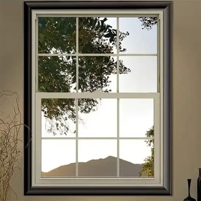 Aluminum Glass Automatic Vertical Sliding Double Hung Windows For Hanging Curtain Type