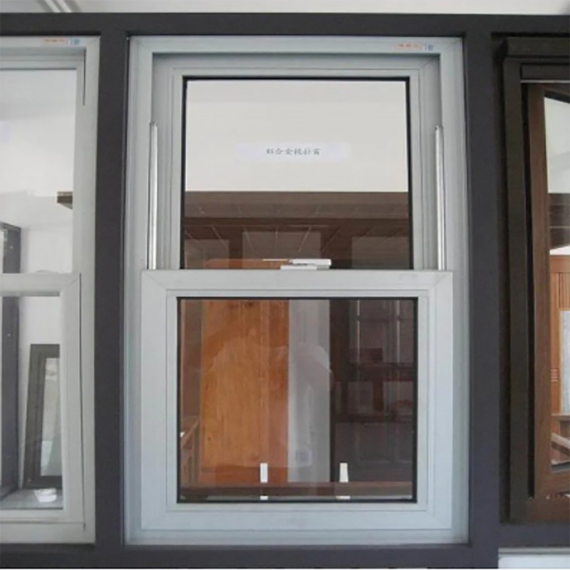 Aluminum Glass Automatic Vertical Sliding Double Hung Windows For Hanging Curtain Type