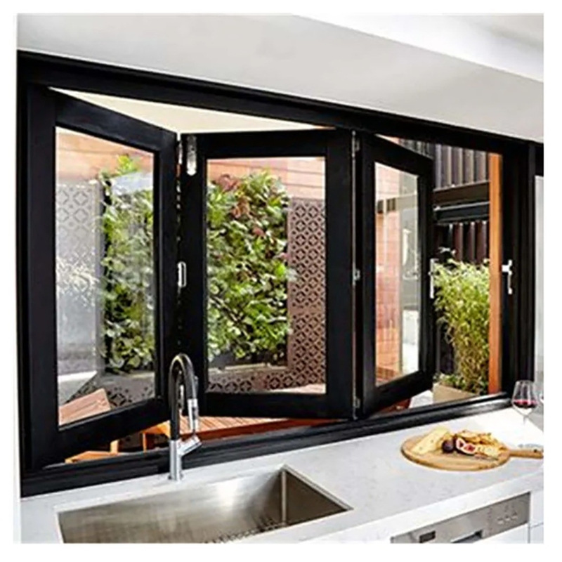 Thermal Break Aluminum Alloy Bi-Fold Windows with High Strength Heat Insulation Strip for Residentials