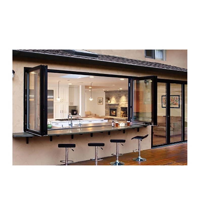 Thermal Break Aluminum Alloy Bi-Fold Windows with High Strength Heat Insulation Strip for Residentials