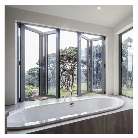 Thermal Break Aluminum Alloy Bi-Fold Windows with High Strength Heat Insulation Strip for Residentials