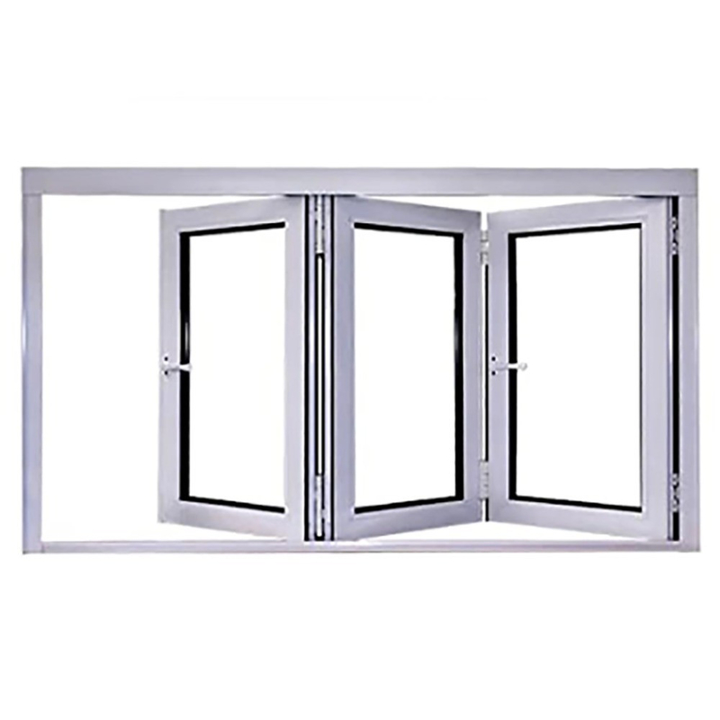 Louver Curtain Double Tempered Aluminum Bi Fold Window For Housing Workshop Bathroom