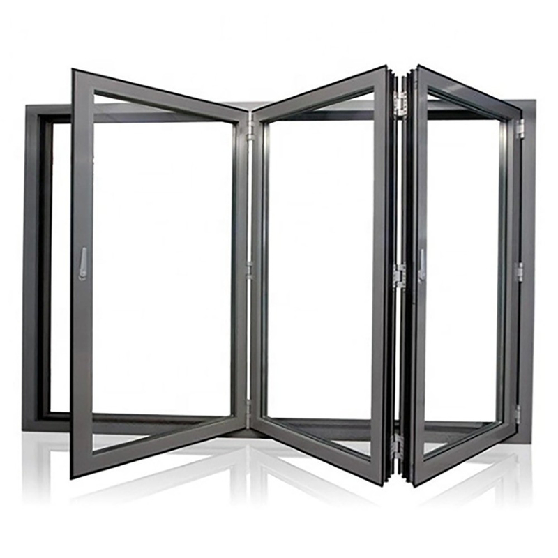 Louver Curtain Double Tempered Aluminum Bi Fold Window For Housing Workshop Bathroom
