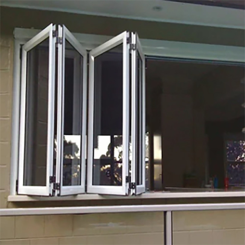 Aluminum Louver Curtain Type Folding Windows With Heat Insulation Coefficient ≤2.1