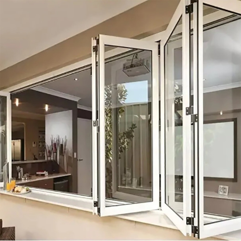 Aluminum Louver Curtain Type Folding Windows With Heat Insulation Coefficient ≤2.1