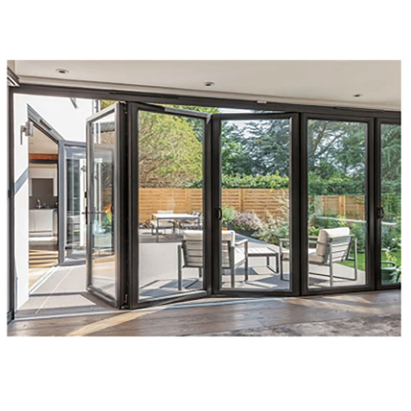 Villa Waterproof Bifold External Aluminium Bi-fold Doors With Level 9 Wind Pressure Resistance