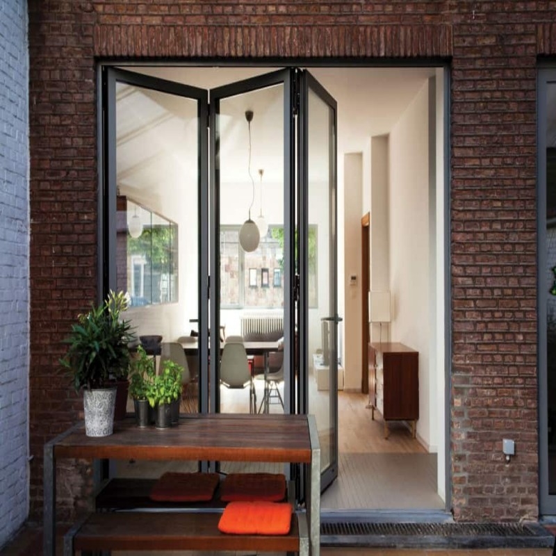 High Quality Double Glazed Aluminum Bi Folding Waterproof Doors For Modern House