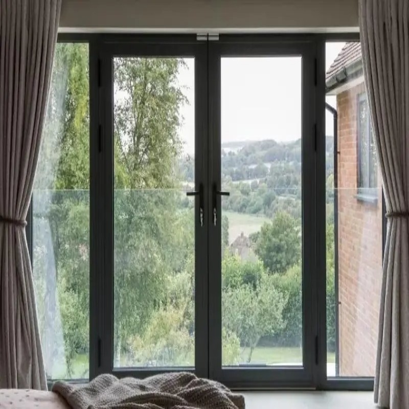 Top Quality Patio Exterior Aluminium Casement Double Glass Door With 8-way Seal Design