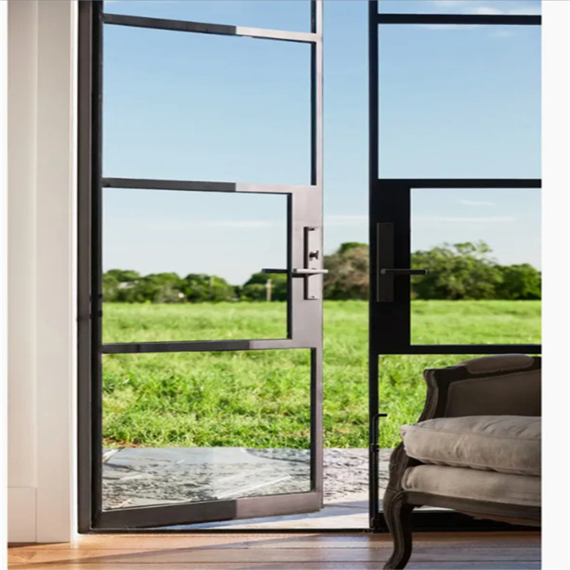 Top Quality Patio Exterior Aluminium Casement Double Glass Door With 8-way Seal Design