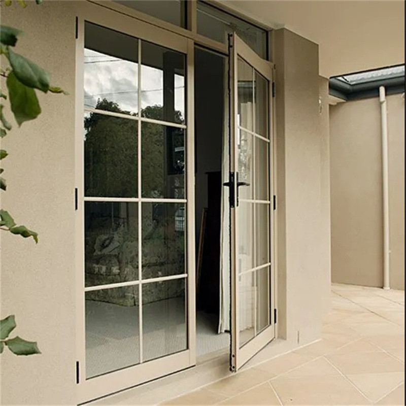 Top Quality Patio Exterior Aluminium Casement Double Glass Door With 8-way Seal Design