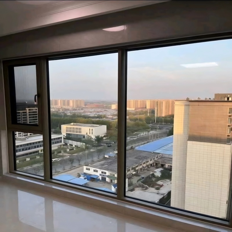 Modern Design Hand Crank Aluminum Casement Window With R-Type Anti-Collision Corner