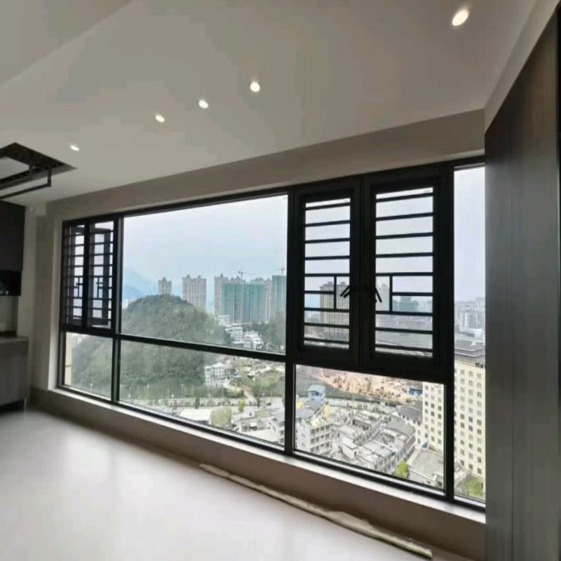 Modern Design Hand Crank Aluminum Casement Window With R-Type Anti-Collision Corner