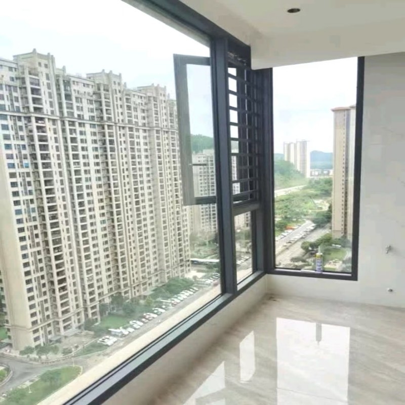Modern Design Hand Crank Aluminum Casement Window With R-Type Anti-Collision Corner