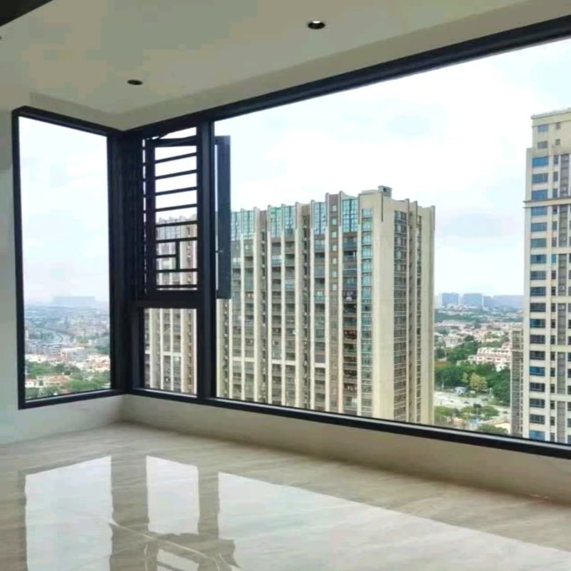 Modern Design Hand Crank Aluminum Casement Window With R-Type Anti-Collision Corner