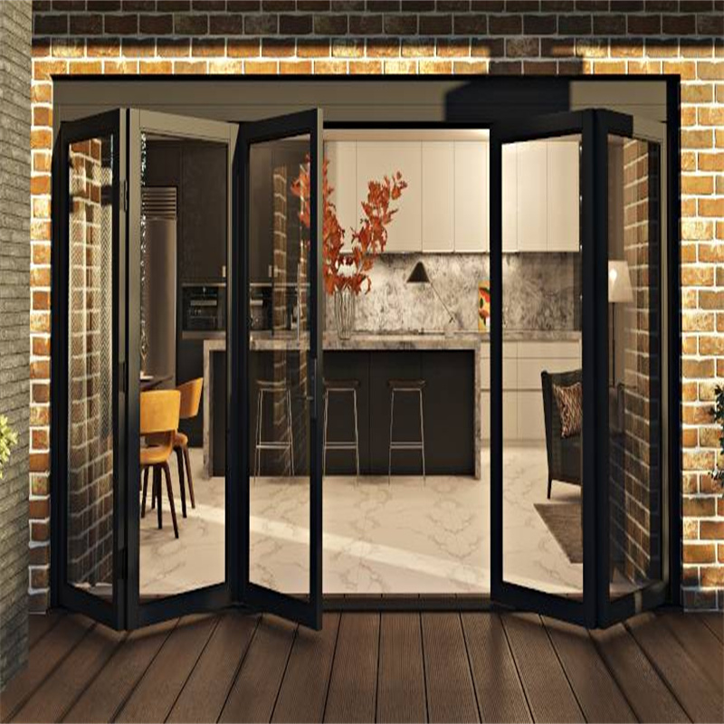 Luxury Thermal Break Aluminum Folding Door with Tempered Glass for Residential&Commercial