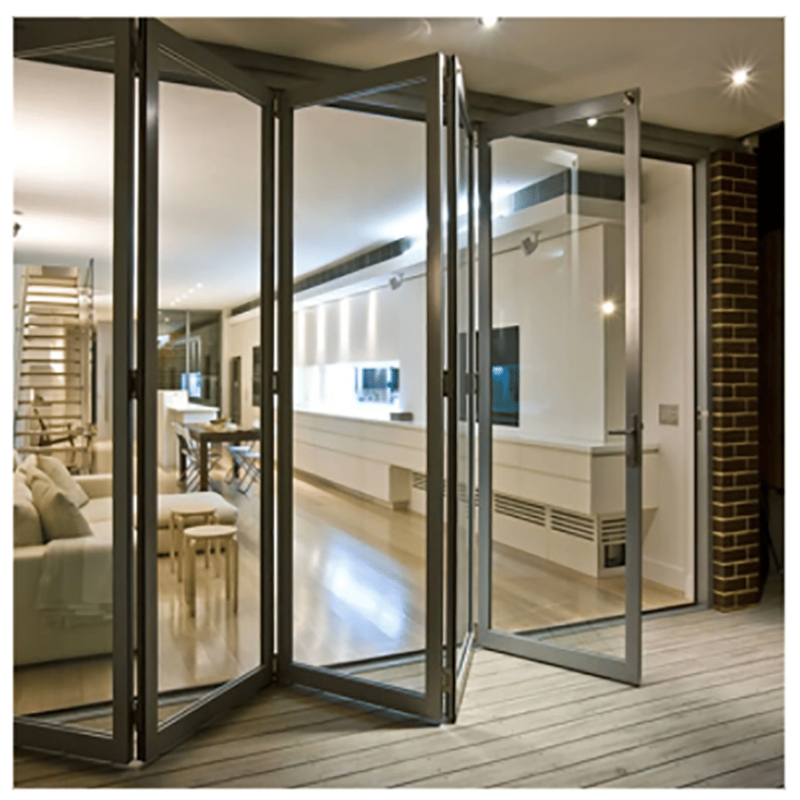Luxury Thermal Break Aluminum Folding Door with Tempered Glass for Residential&Commercial