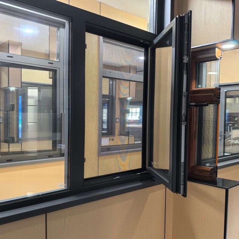 NFRC Certificated Modern Design Aluminum Casement Window with Powder Coating and Multiple Sealing Layers