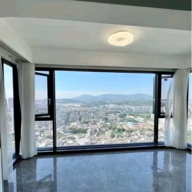 Modern Professional Design Aluminum Glass Soundproof Casement Window R-Shape Anti-Collision Corner for Bedroom Swing Open Style