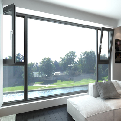 Stainless Steel Screen Netting Tempered Glass In Swing Casement Windows With 8-Way Seal