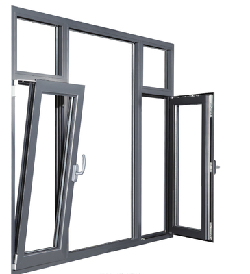 Level 6 Water Tightness Tempered Glass Aluminum Alloy Thermal Break Casement Windows
