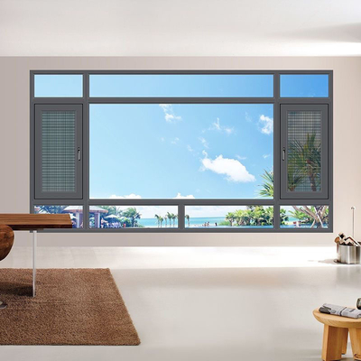 14 Sealing Layers Welded Broken Bridge Aluminum Casement Glass Windows Seamless Design