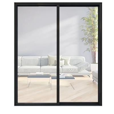 SKATE Aluminium Narrow Frame Glass Double Sliding Doors With Rolling Pull Opening Method