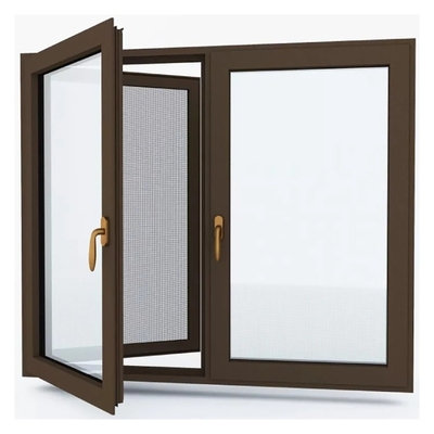 Double Glazed Aluminum Casement Glass Windows with Level 6 Water Tightness