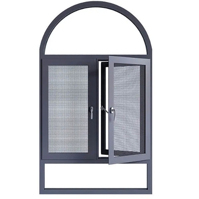 Double Glazed Aluminum Tilt-Turn Casement Windows For Hanging Curtain In Bedroom